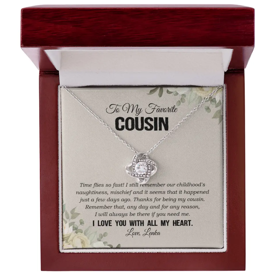 My Favorite Cousin I Love You With All My Heart Silver Jewellery - Image 8