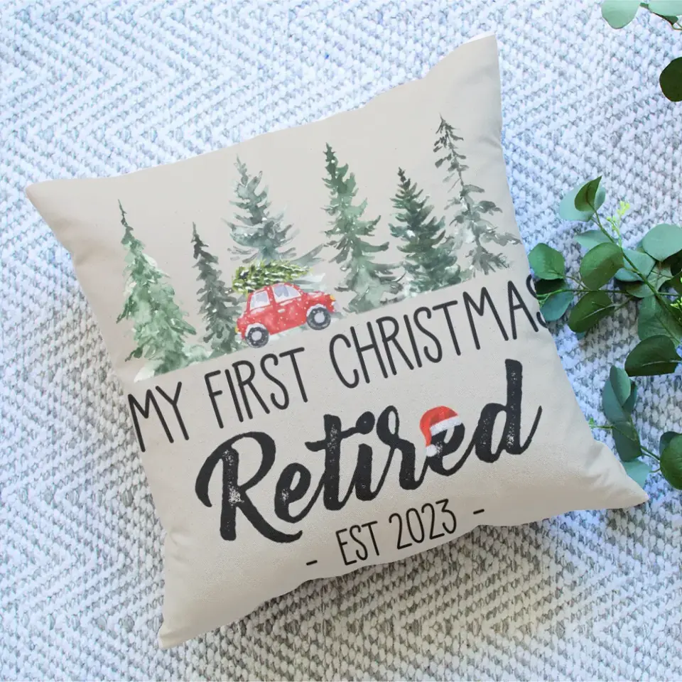 My First Christmas Retired 2023 - Square Linen Pillow - Retirement Gift On Christmas - Image 3