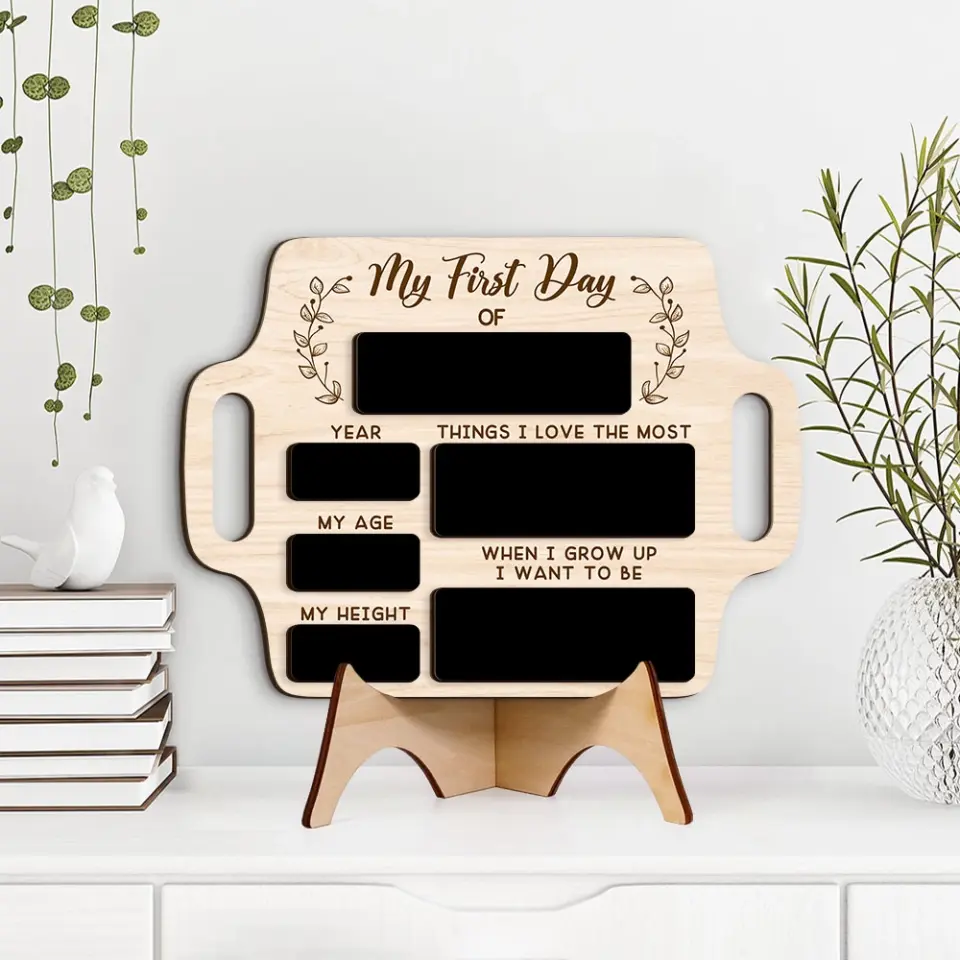 My First Day Of School Hand Writing Custom Wooden Art Back To School Gift - Image 6