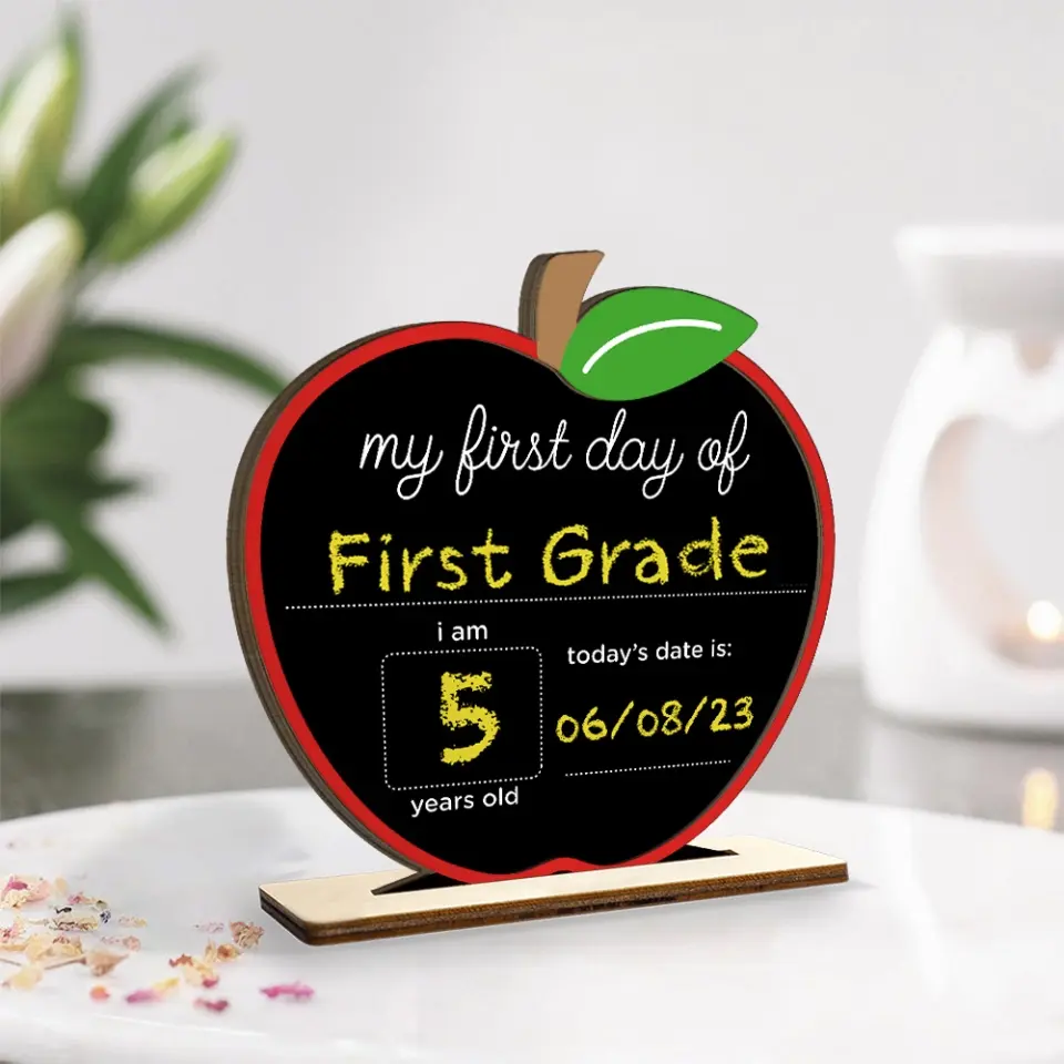 My First Day Of School - Personalized Shaped Plaque - Gift For Kids | 308IHPLNWP903 - Image 3