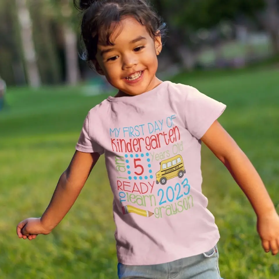 My First Day School Ready To Learn - Personalized Youth T-Shirt - Image 8