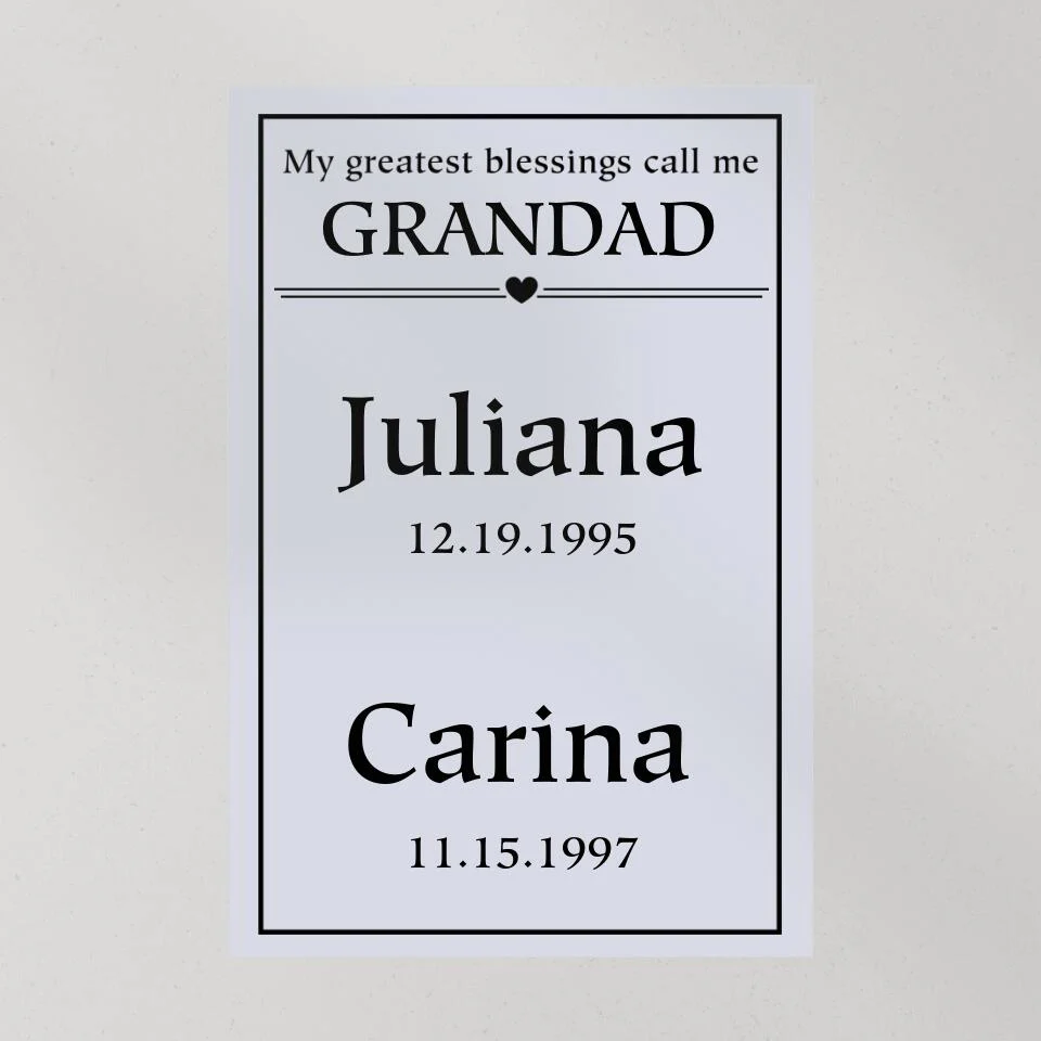 My Greatest Blessings Call Me Custom Canvas Poster Birthday Gift For Grandparents