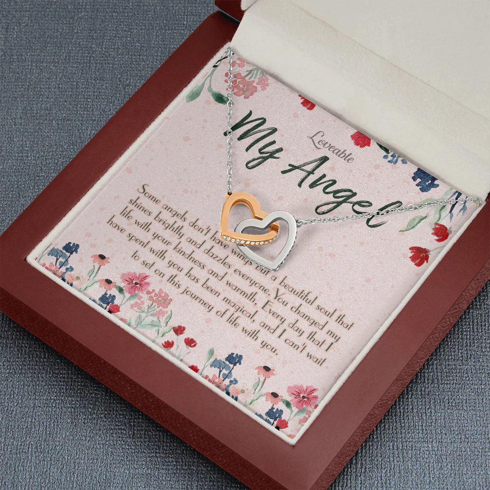 My Lovely Angel - Interlocking White Gold Necklace - Sorry Gift For Wife - Image 5