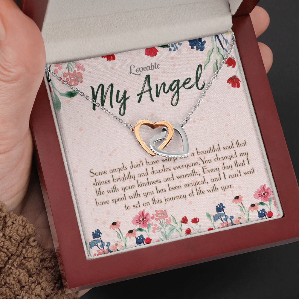 My Lovely Angel - Interlocking White Gold Necklace - Sorry Gift For Wife - Image 6