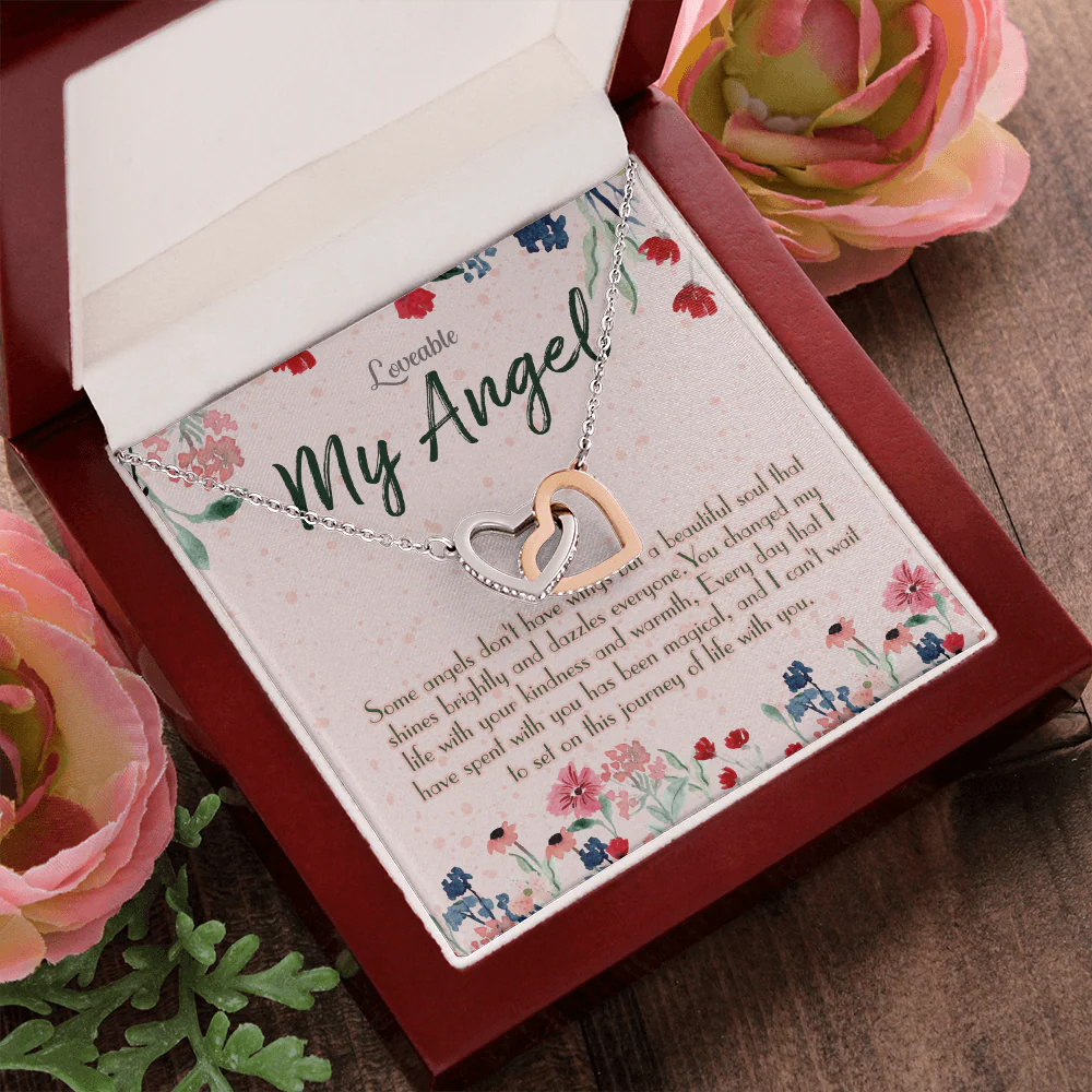 My Lovely Angel - Interlocking White Gold Necklace - Sorry Gift For Wife - Image 7