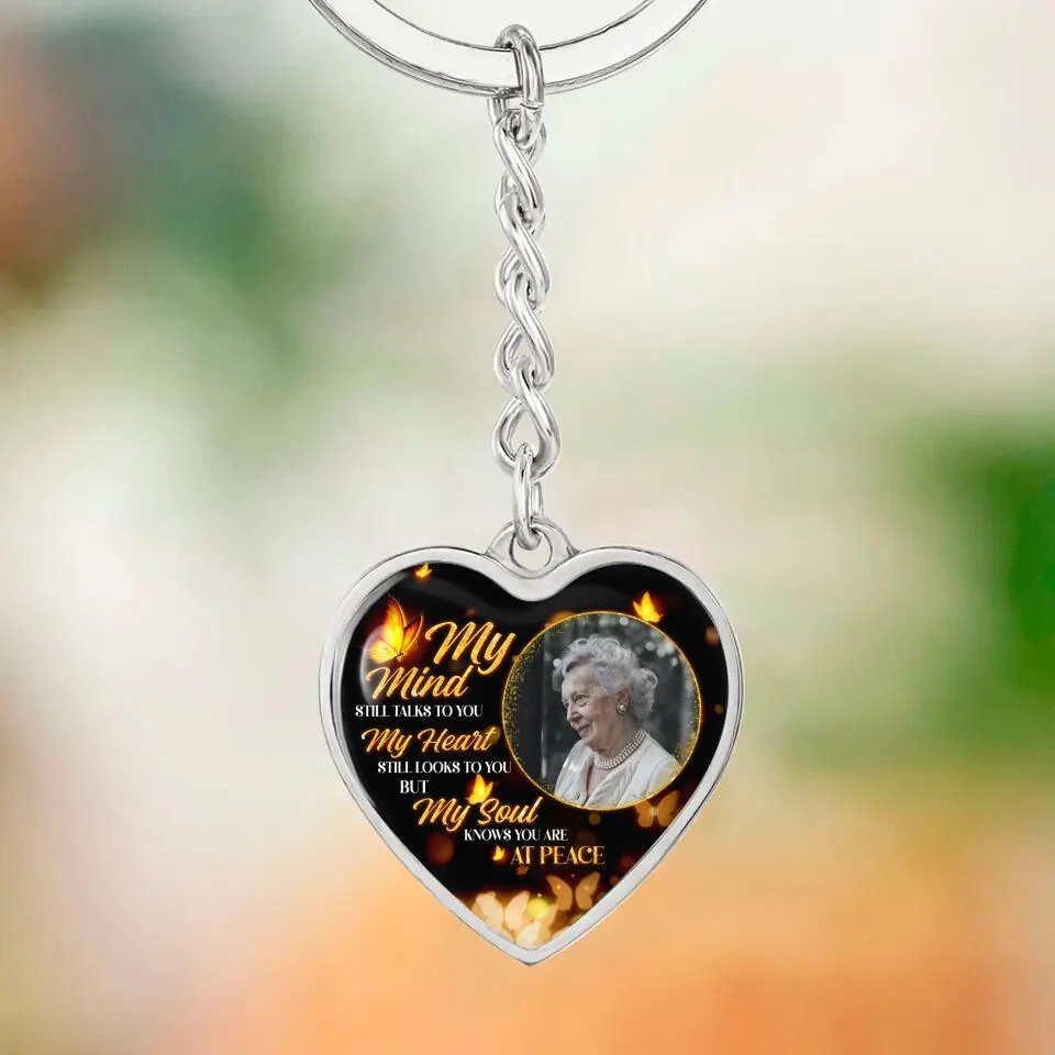 My Soul Knows You Are At Peace, Custom Photo Heart Silver Necklace, Memorial Gifts For Loss Of Familly - Image 11