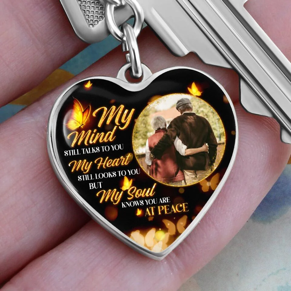 My Soul Knows You Are At Peace, Custom Photo Heart Silver Necklace, Memorial Gifts For Loss Of Familly - Image 15