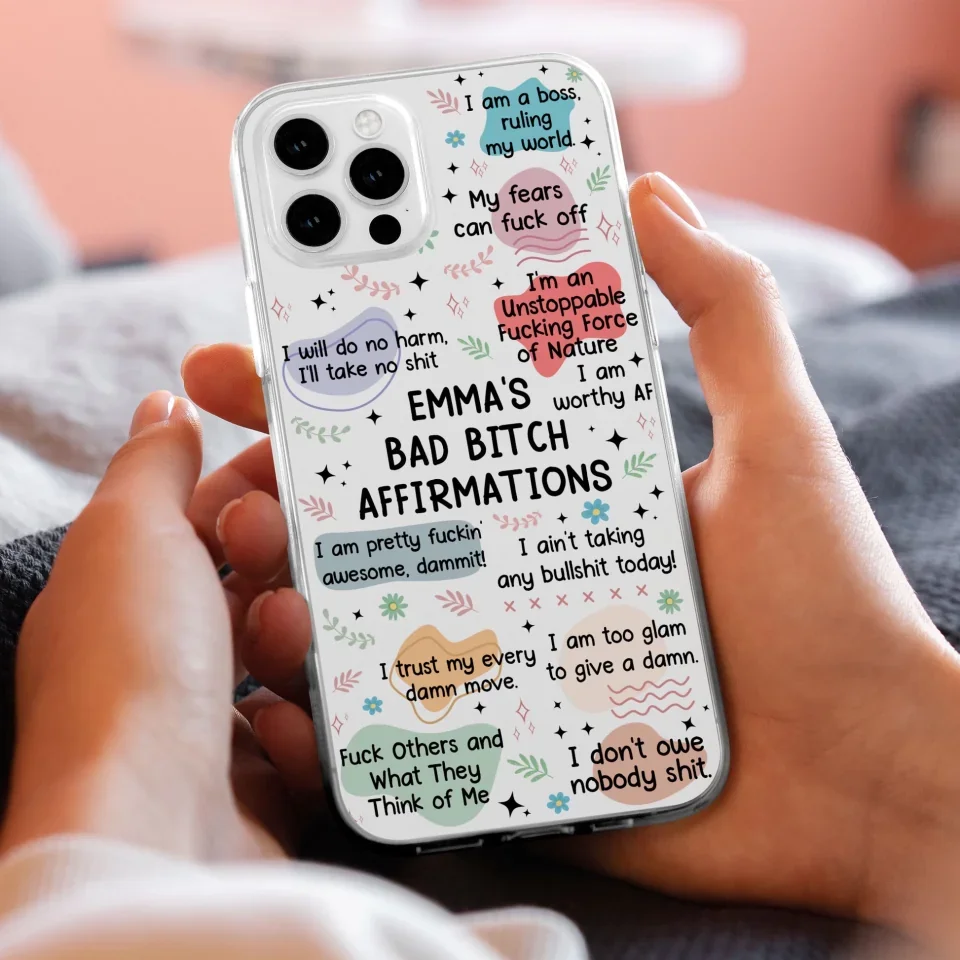 My Swear Affirmations - Self Gift, Gifts For Daughter, Friends - Personalized Clear Soft Phone Case - Image 5