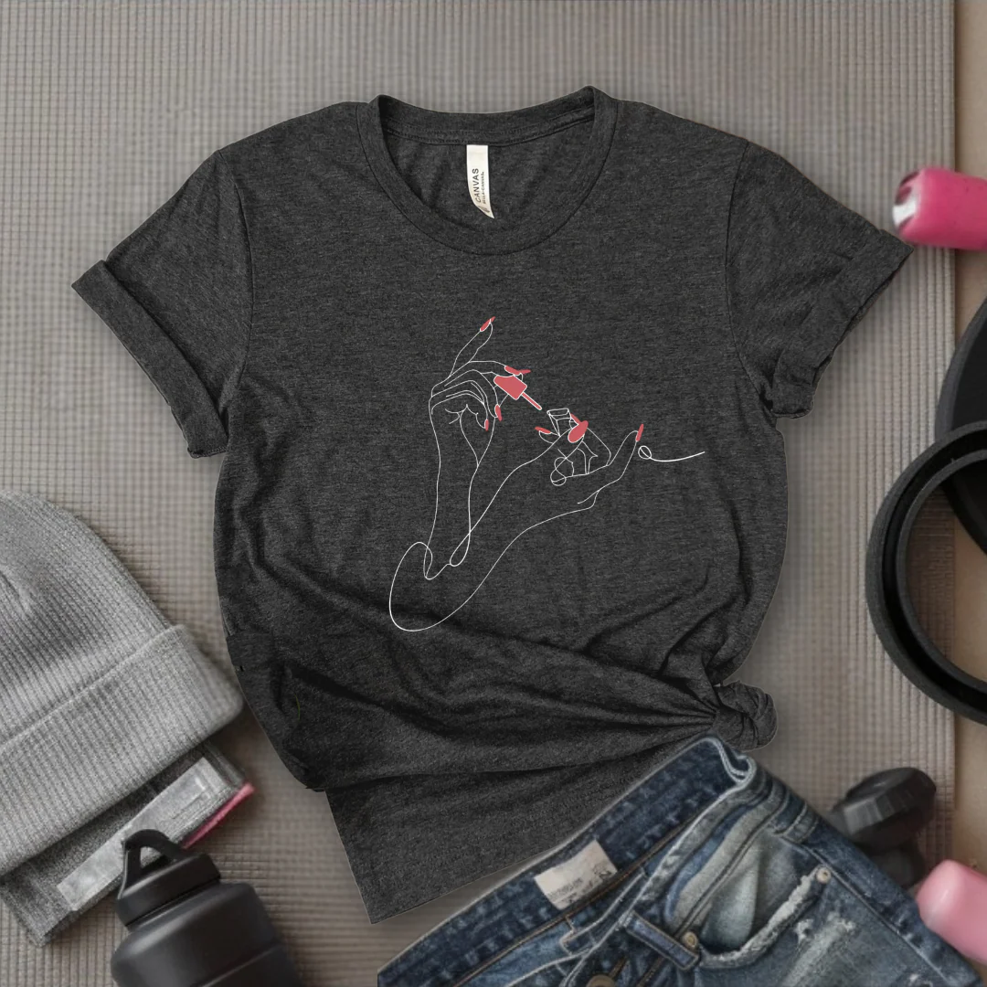 Nail Polish - Feminist T-Shirt - Women Empowerment Tee - Unisex Shirt - Bella Canvas 3001 - Image 2
