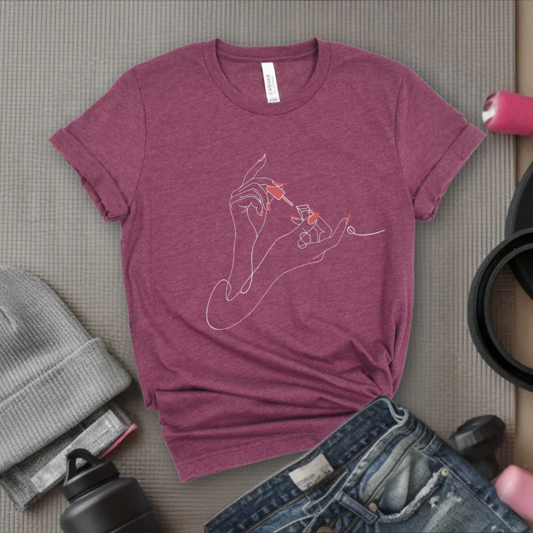 Nail Polish - Feminist T-Shirt - Women Empowerment Tee - Unisex Shirt - Bella Canvas 3001 - Image 4
