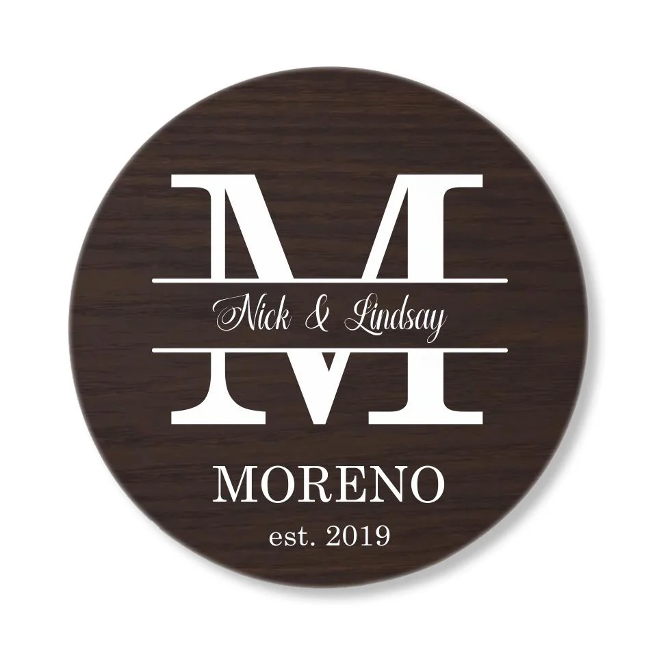 Couple Wooden Sign Name With Amazing Font Style - Personalized Round Wooden Sign - Anniversary Gift For Him - Image 3
