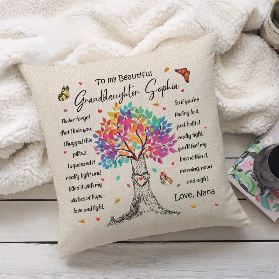 Never Forget That I Love You My Beautiful Granddaughter Square Pillow - Image 4