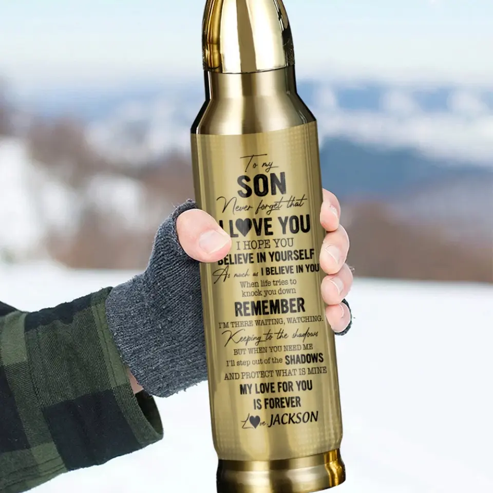 Never Forget That I Love You Personalized Bullet Tumbler - Image 4