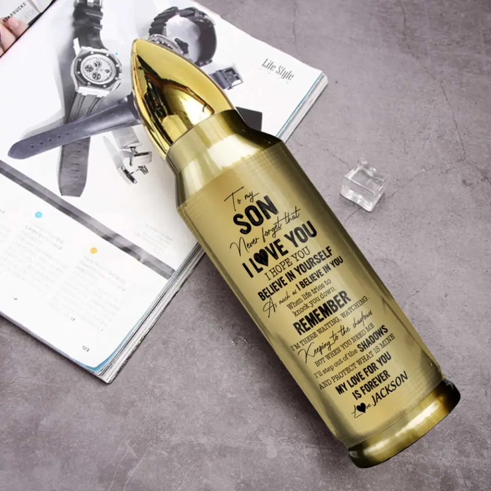 Never Forget That I Love You Personalized Bullet Tumbler - Image 6