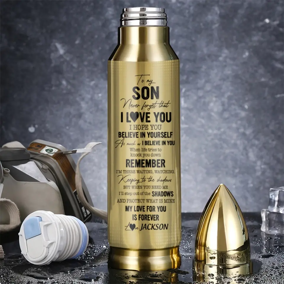 Never Forget That I Love You Personalized Bullet Tumbler - Image 7