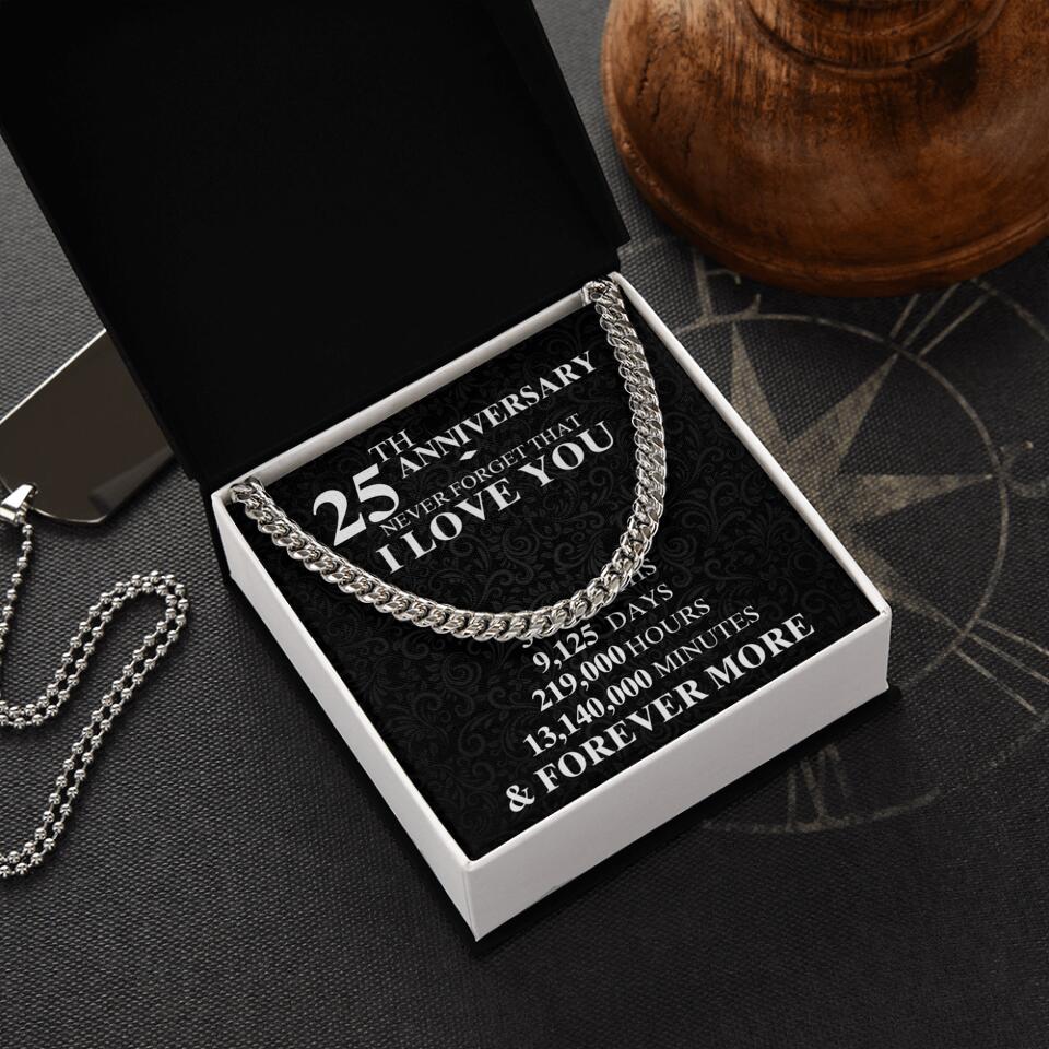 Milestone Anniversary Never Forget That I Love You - Personalized Cuban Chain - Image 3
