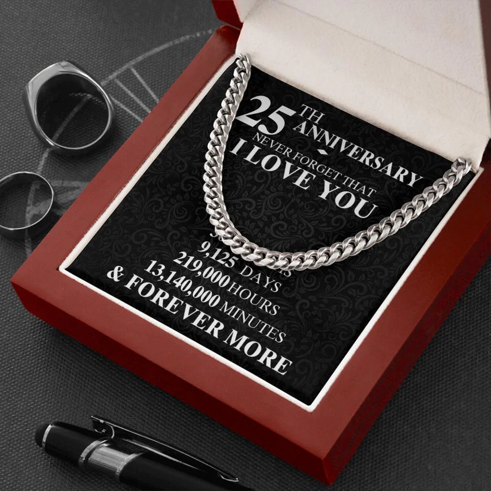 Milestone Anniversary Never Forget That I Love You - Personalized Cuban Chain - Image 7