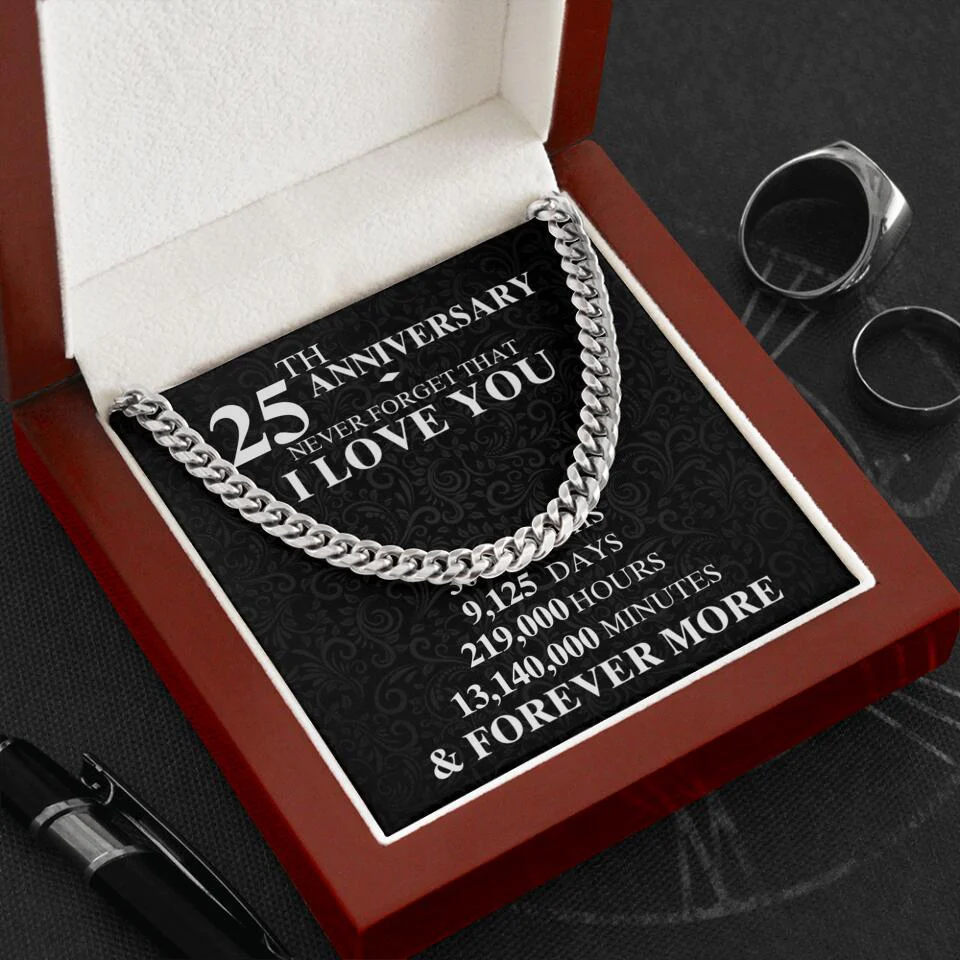 Milestone Anniversary Never Forget That I Love You - Personalized Cuban Chain - Image 8