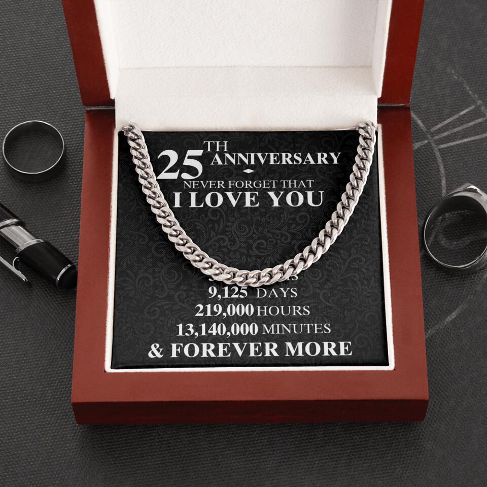 Milestone Anniversary Never Forget That I Love You - Personalized Cuban Chain - Image 9