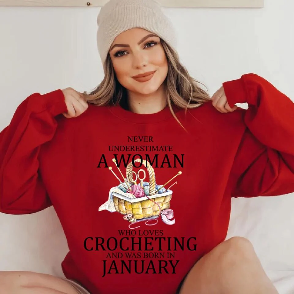 Never underestimate a woman who loves crocheting T-Shirt Sweater - Best Birthday Gift For Crocheting Lovers - 301IHPVSTS067 - Image 5