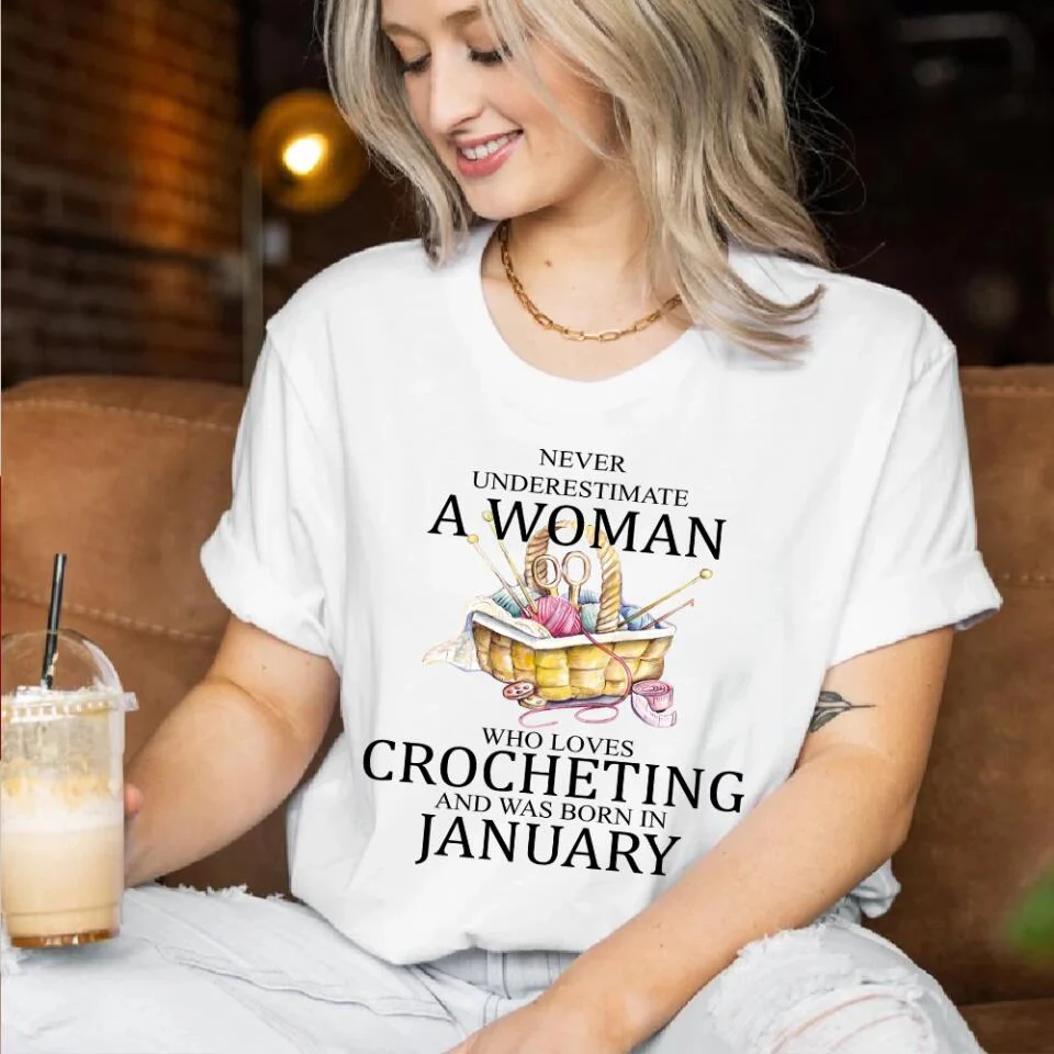 Never underestimate a woman who loves crocheting T-Shirt Sweater - Best Birthday Gift For Crocheting Lovers - 301IHPVSTS067 - Image 7