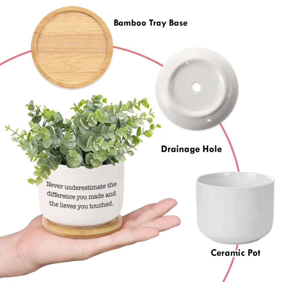 Never Underestimate the Difference You Made and the Lives You Touched Plant Pot Gift for Boss Coworker - Image 7