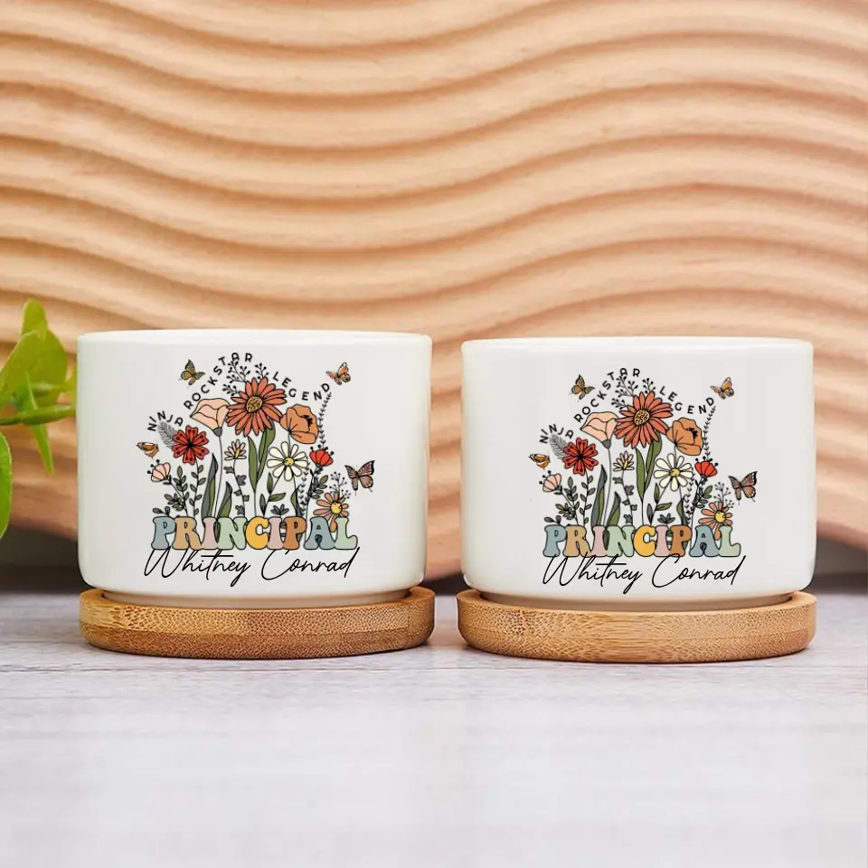 Ninja Rockstar Legend Principal - Ceramic Plant Pot - Appreciation, Thank You Gift for Principal - Image 3