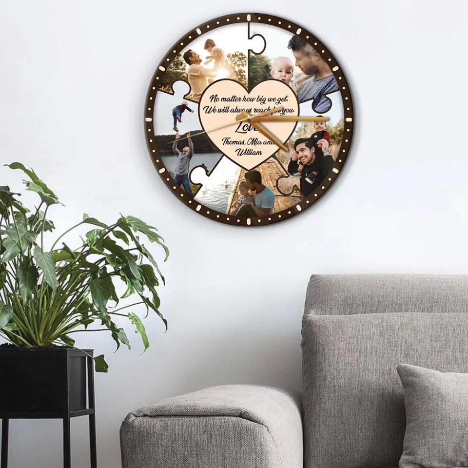 No Matter How Big We Get We Will Reach For You - Personalized Wooden Wall Clock - Best Gift For Mom On Mother's Day Birthday - 304IHPLNWC442 - Image 11