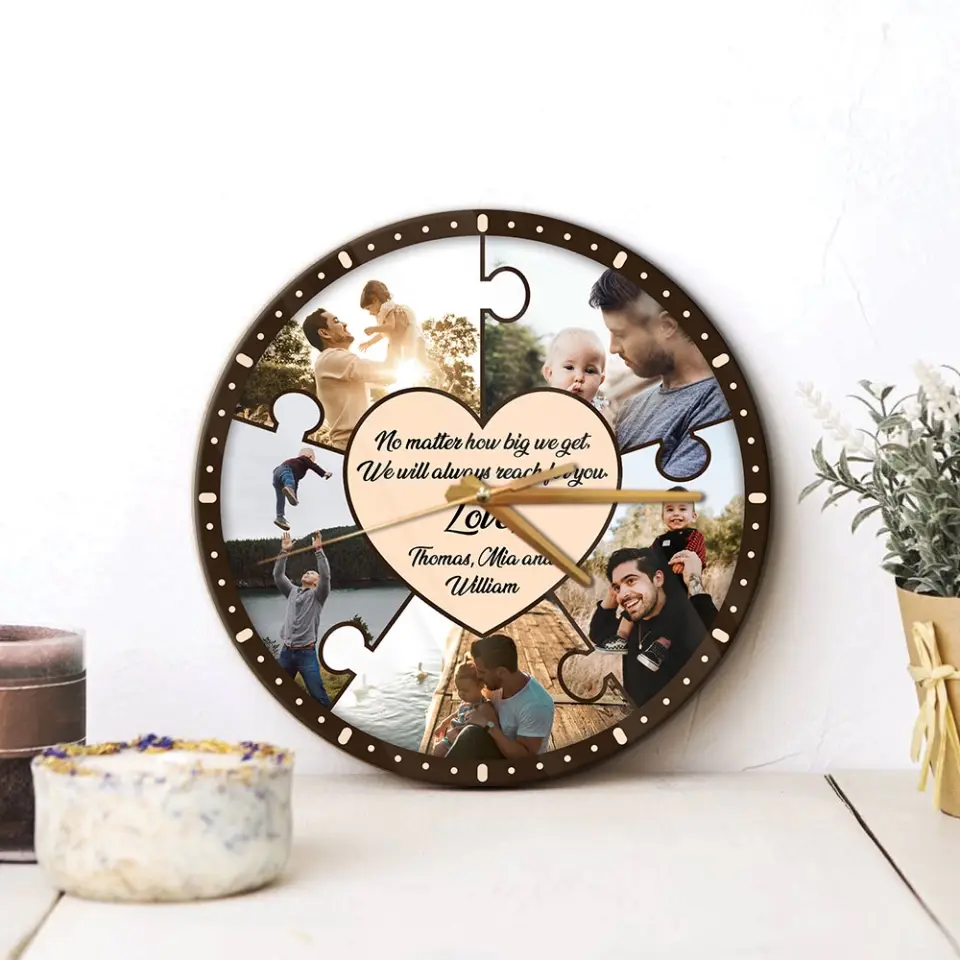 No Matter How Big We Get We Will Reach For You - Personalized Wooden Wall Clock - Best Gift For Mom On Mother's Day Birthday - 304IHPLNWC442 - Image 7