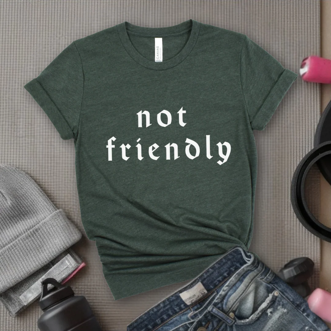 Not Friendly - Women Right T-Shirts - Unisex Jersey Short Sleeve Shirt - Gift for Her - Bella Canvas 3001 - Image 3