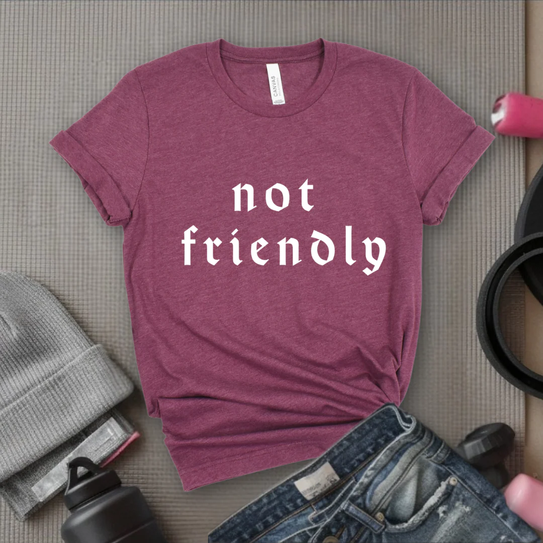 Not Friendly - Women Right T-Shirts - Unisex Jersey Short Sleeve Shirt - Gift for Her - Bella Canvas 3001 - Image 4