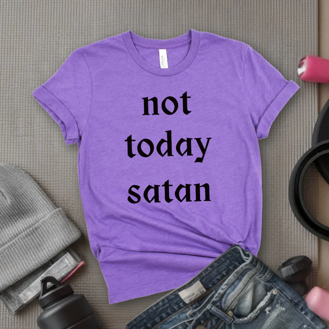 Not Today Satan Tshirt -  Women Empowerment Feminism Quote T-Shirt - Gift for Her - Bella Canvas 3001 - Image 9