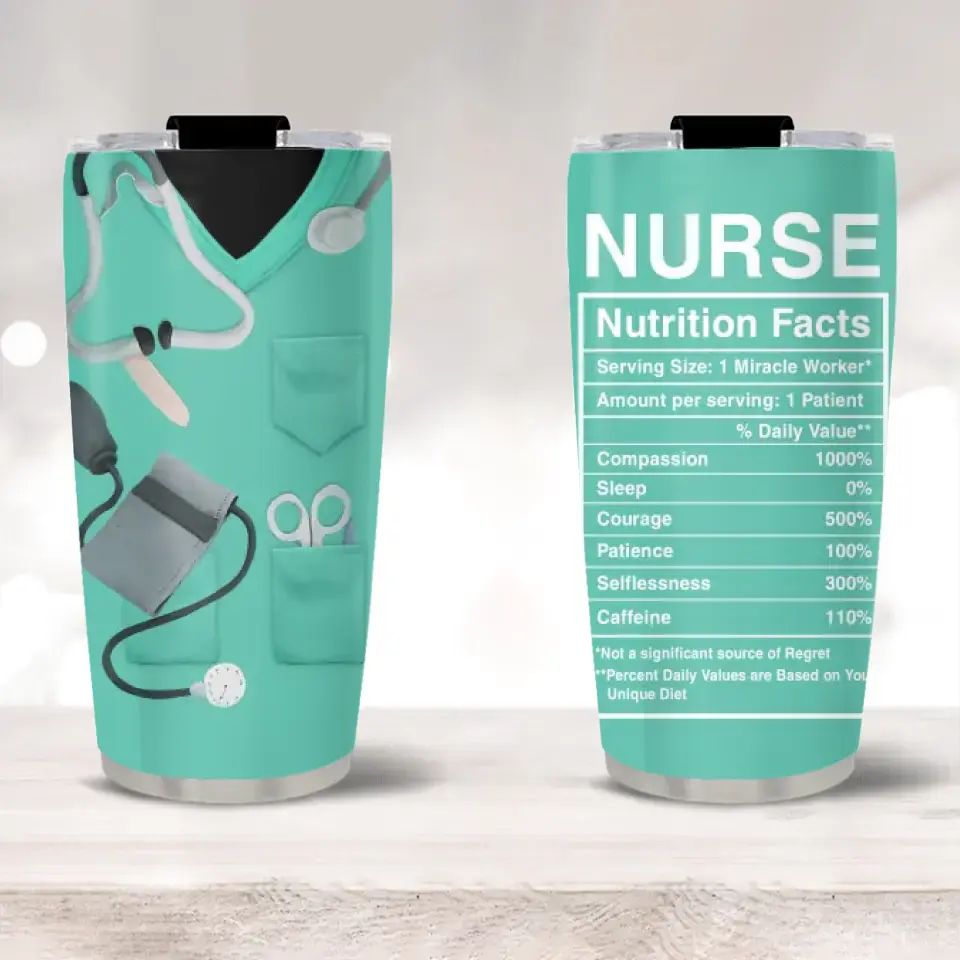 Nurse Nutrition Facts - Stainless Steel Tumbler - Gift For Nurse or Future Nurse - Image 3