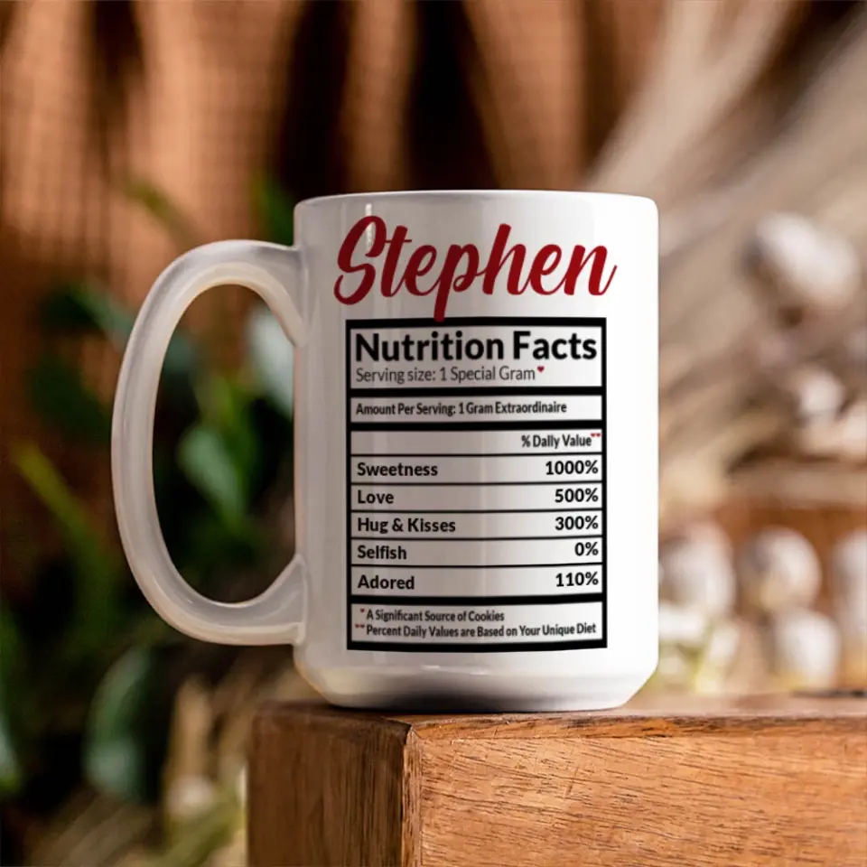 Nutrition Facts Custom White Mug - Image 8