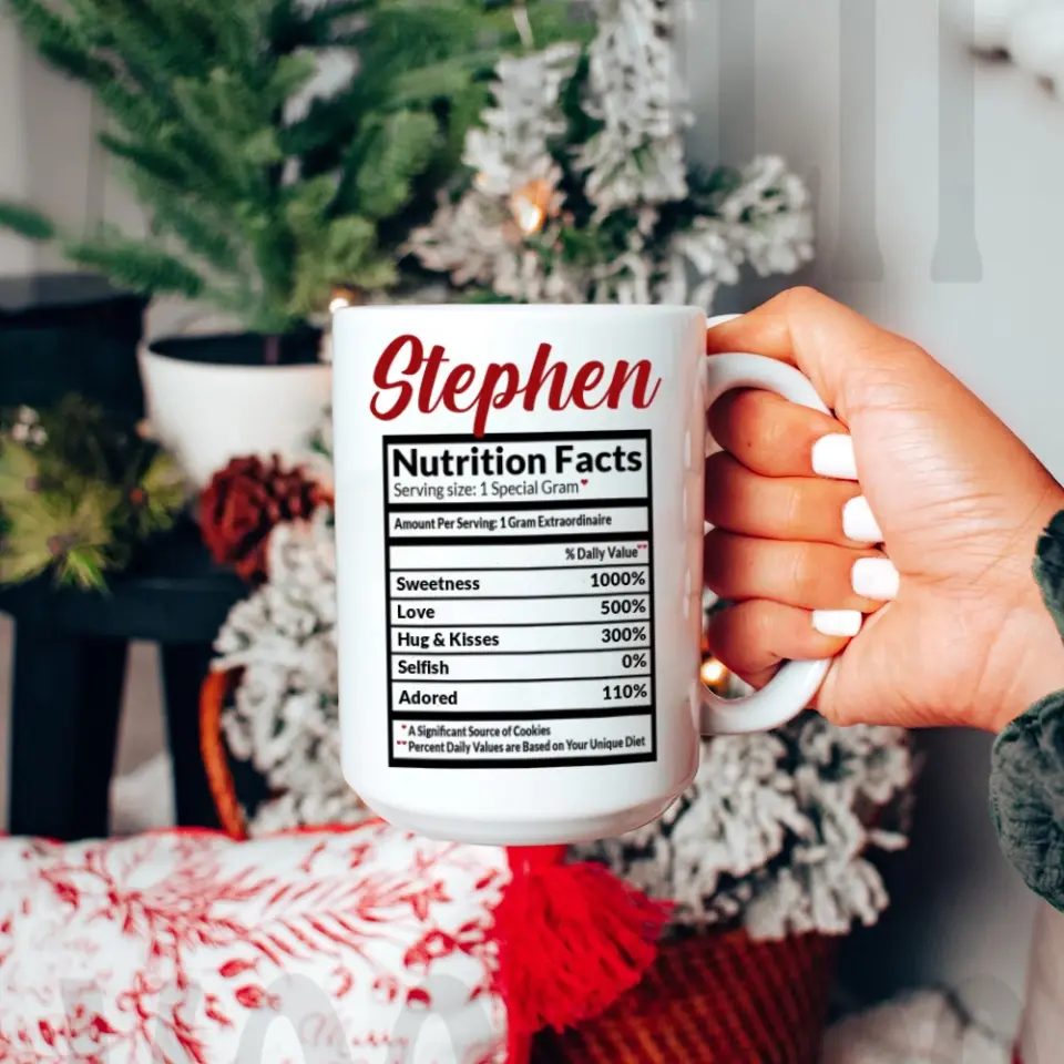 Nutrition Facts Custom White Mug - Image 9