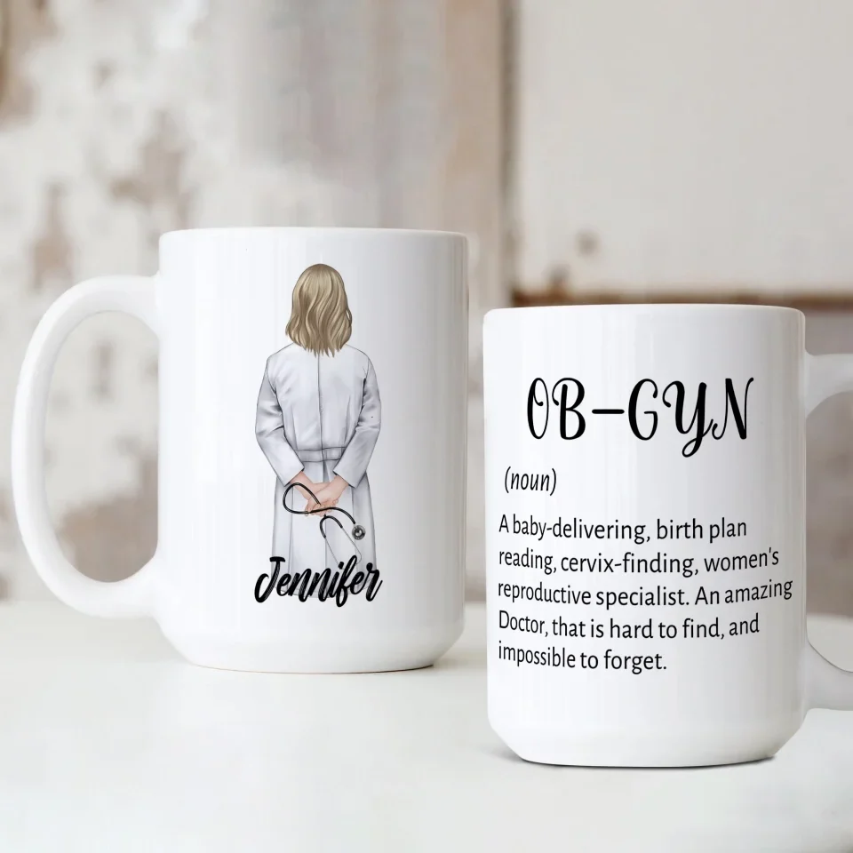 OB-GYN Description - White Mug - Thank You Gift For Obgyn - Image 10