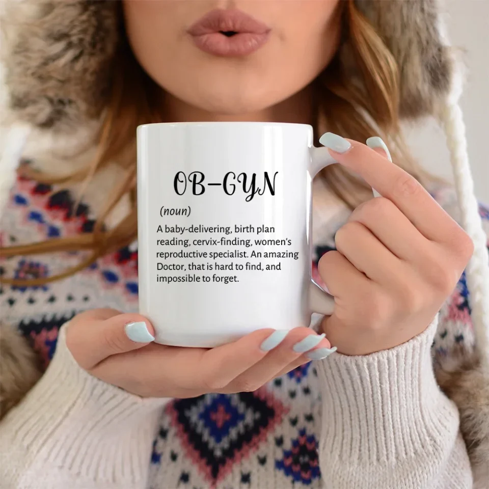 OB-GYN Description - White Mug - Thank You Gift For Obgyn - Image 11
