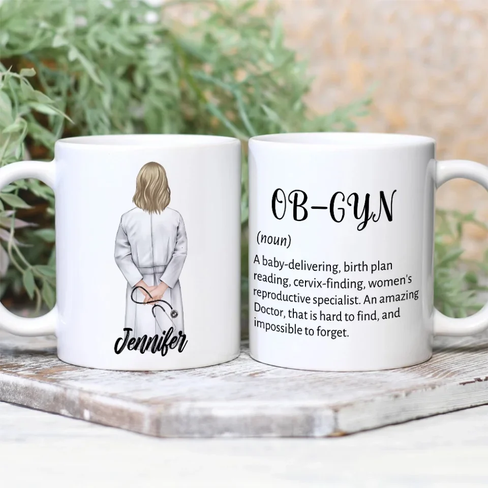 OB-GYN Description - White Mug - Thank You Gift For Obgyn - Image 4