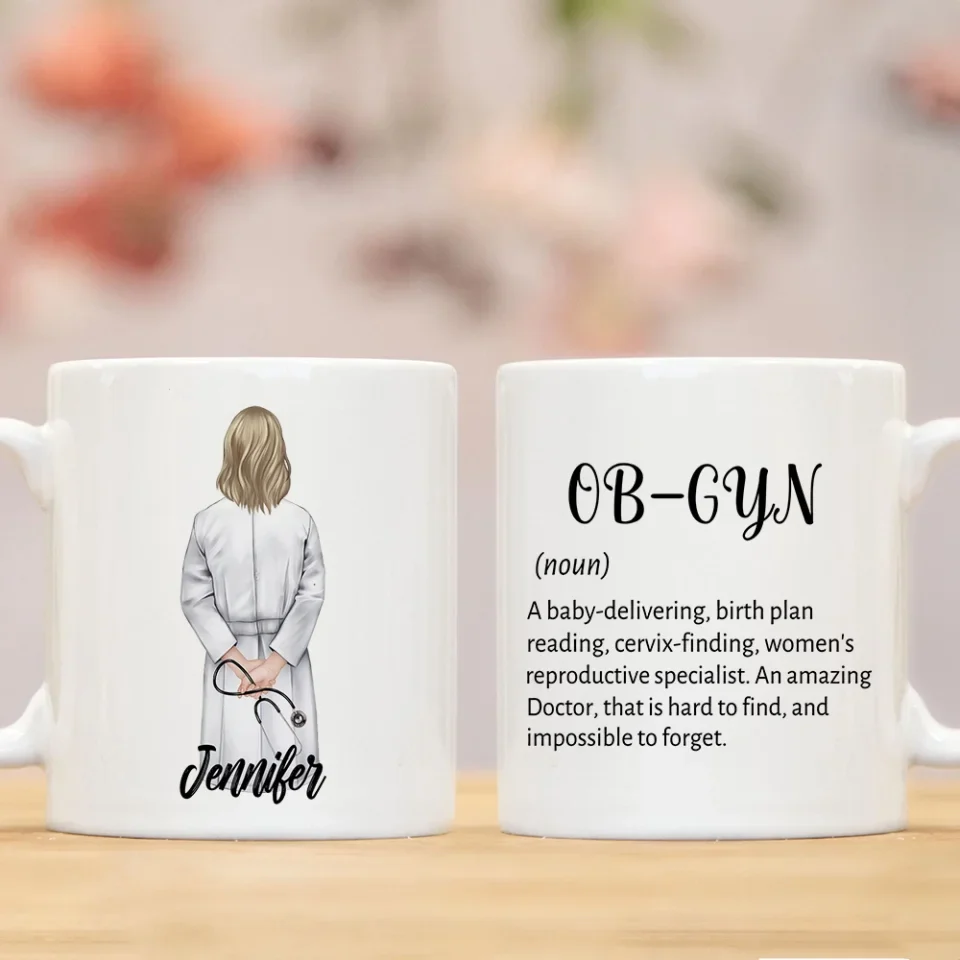 OB-GYN Description - White Mug - Thank You Gift For Obgyn - Image 6