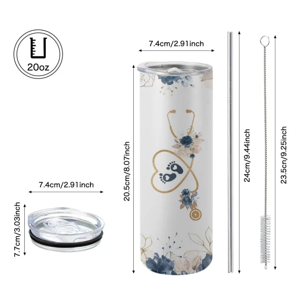 Obgyn Nurse - Personalized 20oz Skinny Tumbler - Gift For Obgyn - Image 4