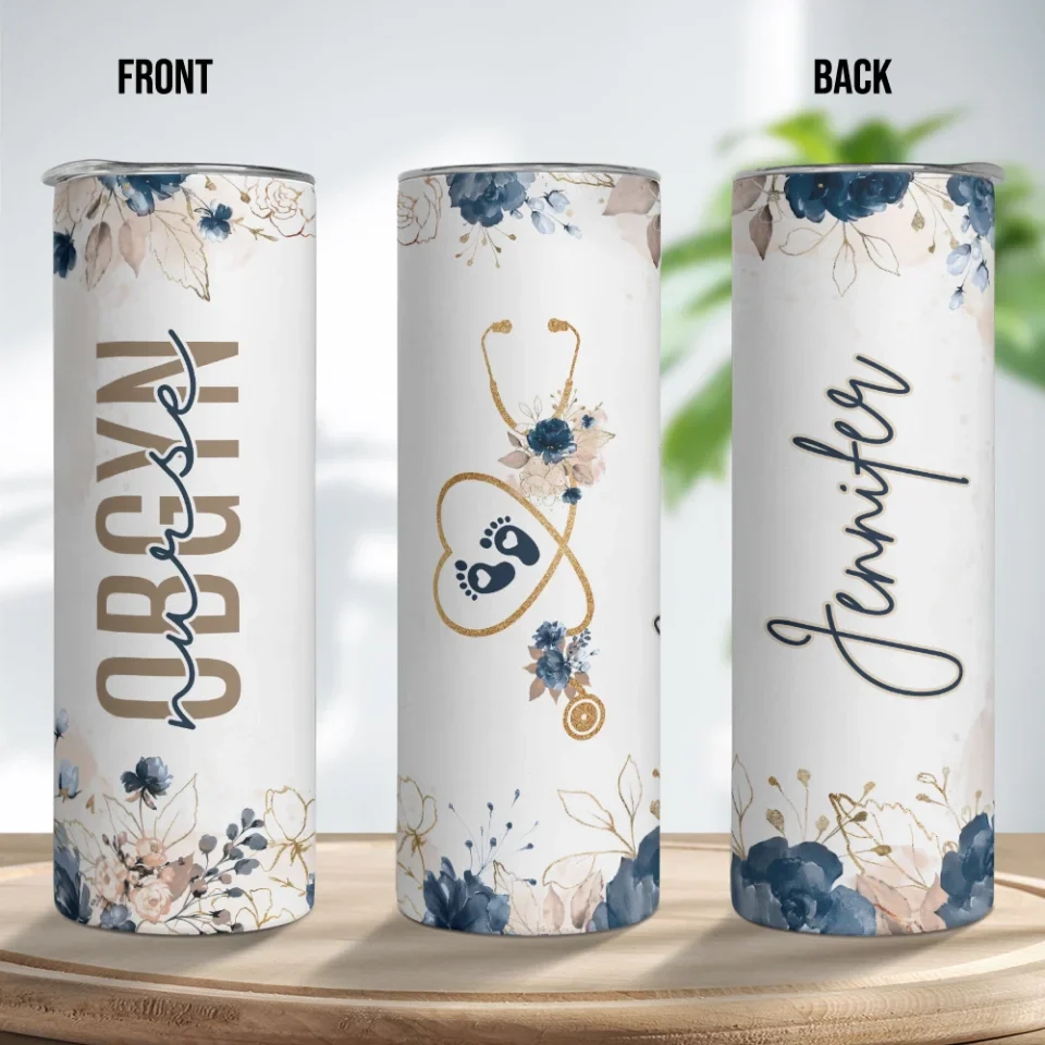 Obgyn Nurse - Personalized 20oz Skinny Tumbler - Gift For Obgyn - Image 5