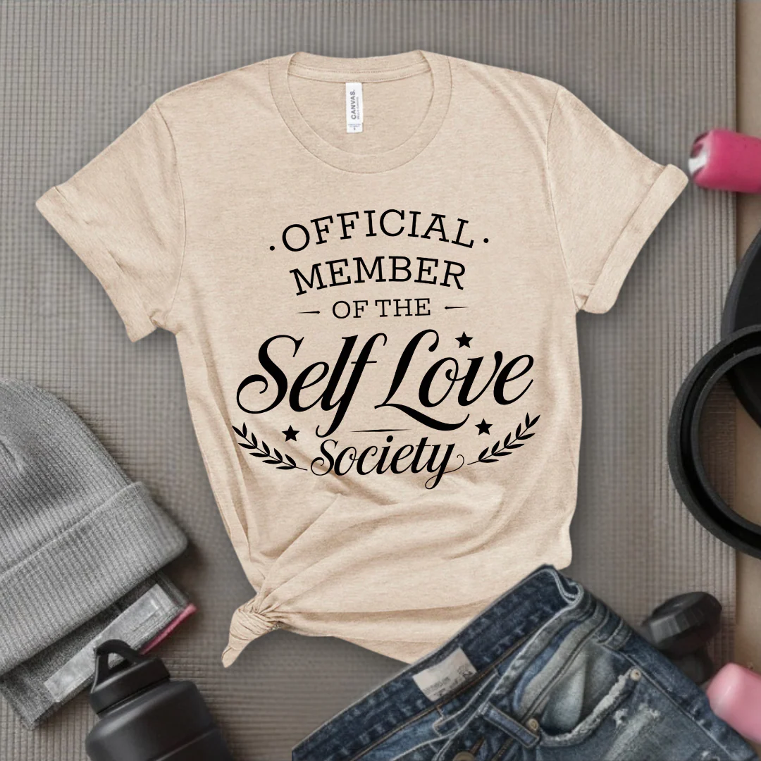 Official Member of the Self Love Society - Funny Saying Tee - Unisex Jersey Short Sleeve Shirt - Gift for Yourself, for Female Friends - Bella Canvas 3001 - Image 2