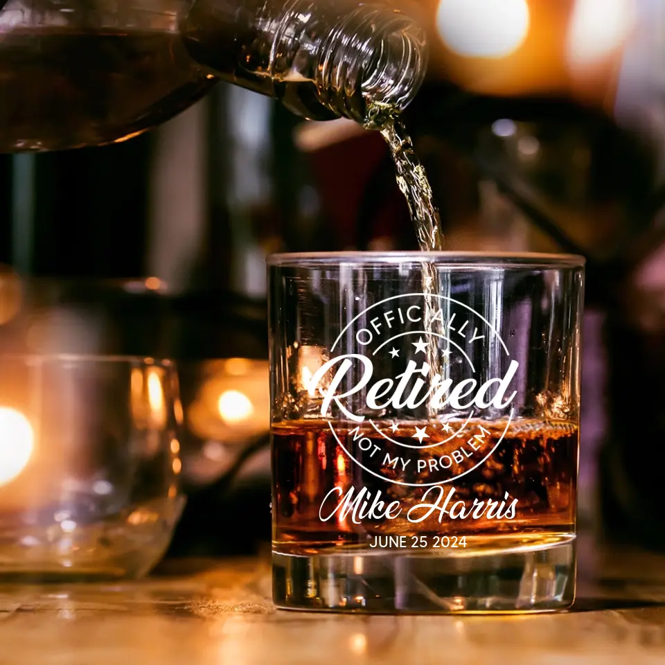 Officially Retired Not My Problem - Bar Glass - Image 3