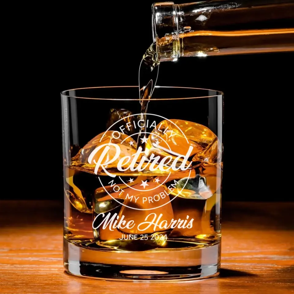 Officially Retired Not My Problem - Bar Glass - Image 5