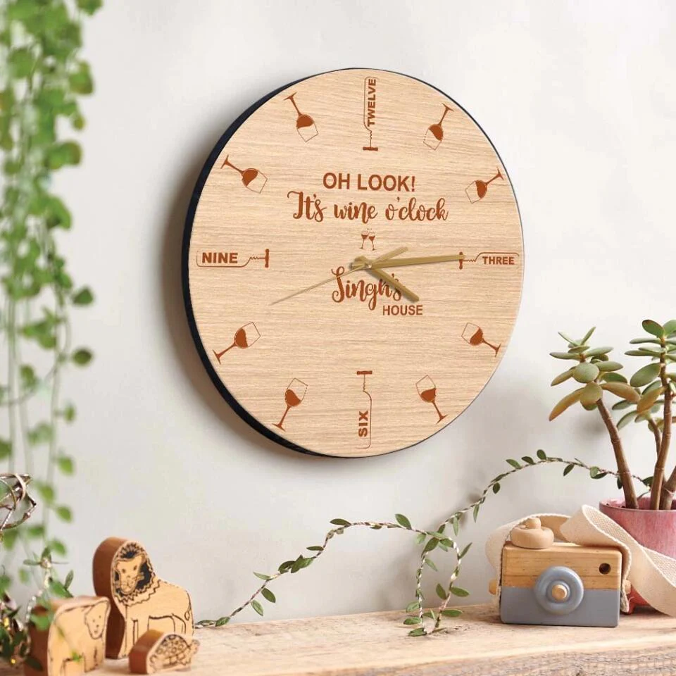 Oh Look It's Wine O'Clock Wine Clock - Personalized  Wall Clock - Best Gift For Friends Wine Lovers - Housewarming Gifts Funny Gifts - 304IHPTLWC431 - Image 5