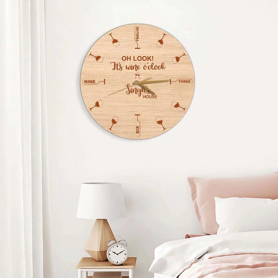 Oh Look It's Wine O'Clock Wine Clock - Personalized  Wall Clock - Best Gift For Friends Wine Lovers - Housewarming Gifts Funny Gifts - 304IHPTLWC431 - Image 6