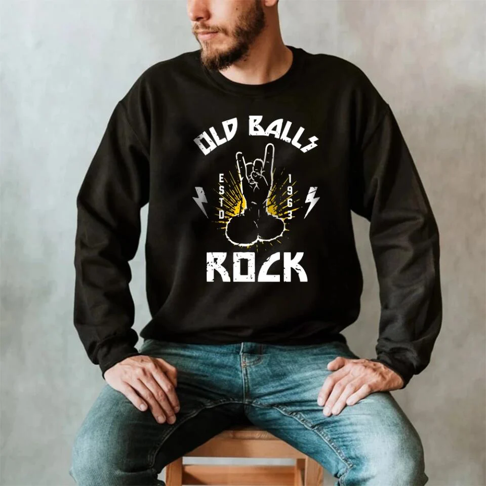 Old Ballls Rock ESTD 1943 - Personalized Crew Neck Sweatshirt - Best Gift For Old Men for Dad/Grandpa/Uncle - Best Birthday's Gift For Old Man - 301IHNVSTS0008 - Image 5