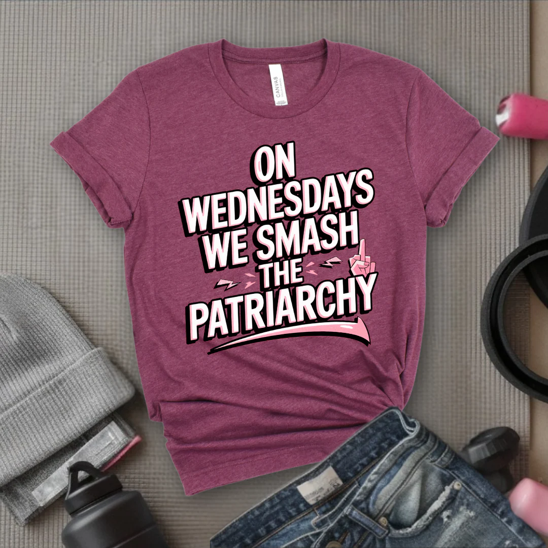 On Wednesday We Smash The Patriarchy T-Shirt - Empower Women Tee - Feminist Gift - Girl Power Top - Bella Canvas 3001 - Image 10