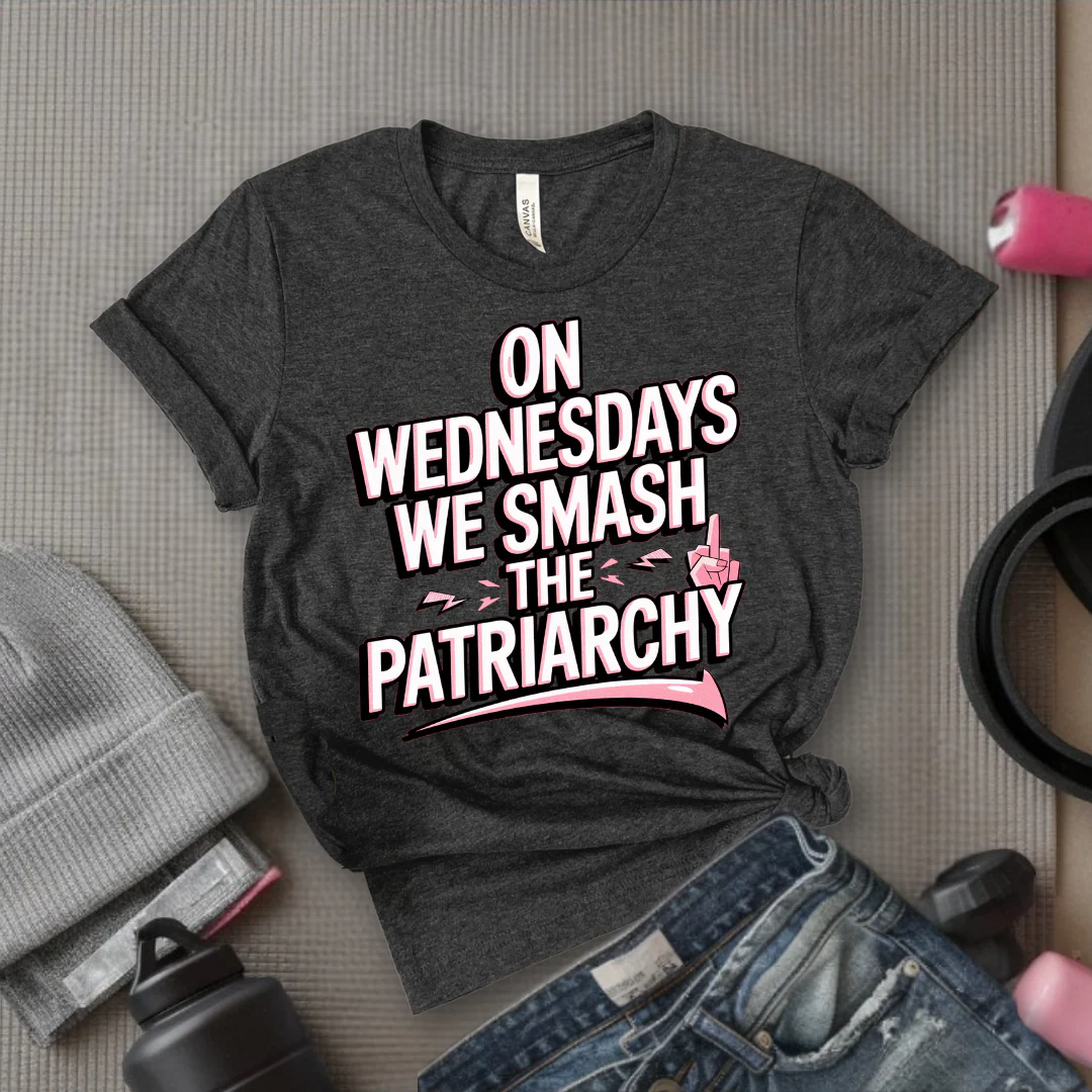 On Wednesday We Smash The Patriarchy T-Shirt - Empower Women Tee - Feminist Gift - Girl Power Top - Bella Canvas 3001 - Image 3