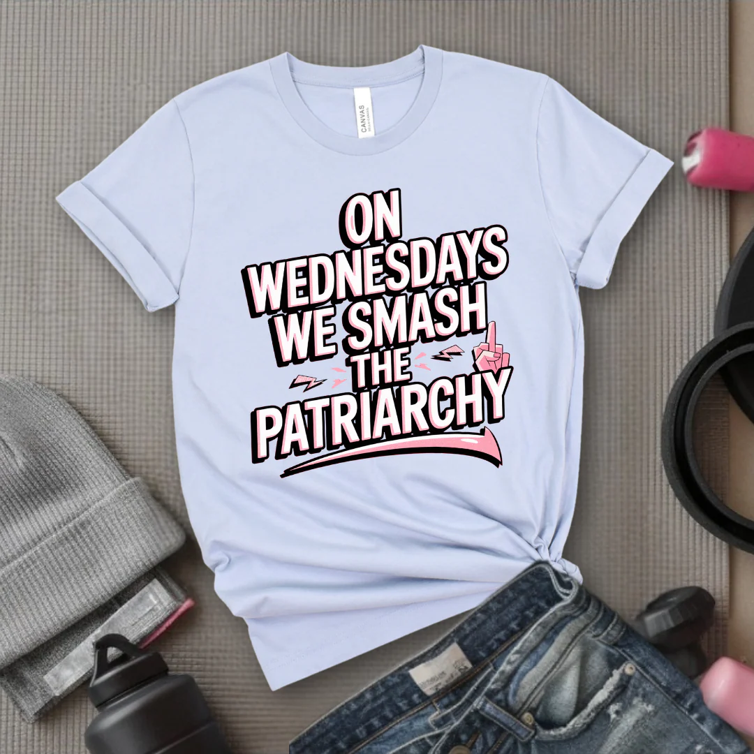 On Wednesday We Smash The Patriarchy T-Shirt - Empower Women Tee - Feminist Gift - Girl Power Top - Bella Canvas 3001 - Image 4